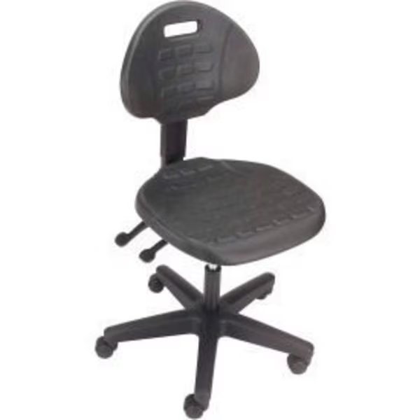 Interion    Ergonomic Task Chair With Mid Back, Polyurethane, Black, Global Equipment, Mfr#: A203TM